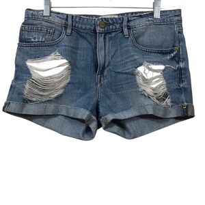 FRAME Women's Blue Denim Le Grand Garçon Shorts size 27 casual comfy summer wear